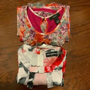 Karl Lagerfeld and Alfani fall colour sleeveless tops
